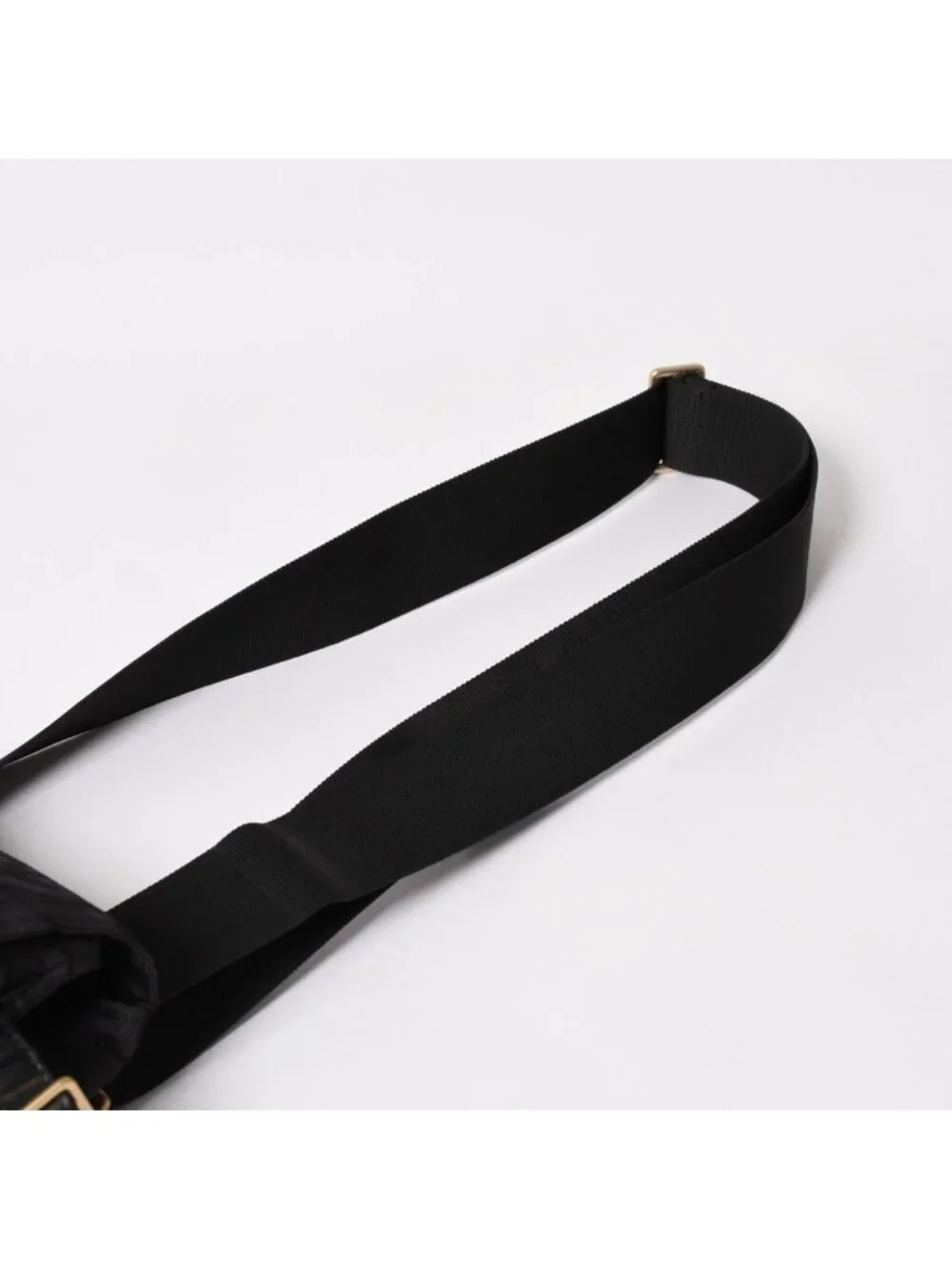 Chanel New Travel Line Messenger Bag Nylon Jacquard Leather Gold